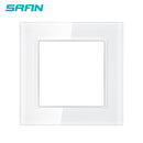 SRAN F6 Series White Crystal Tempered Glass Panel Light switch eu french wall socket usb tv rj45 rj11 Sensor switch Module DIY