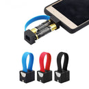 Portable emergency phone charger powered by 2pcs AA batteries with Micro USB/ USB-C/ lighting connectors for universal phone