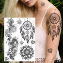 Sexy Black Henna Temporary Tattoos For Women Girls Body Art Decoration Fake Jewelry Chains Waterproof Mandala Flower Tatoos Kit