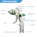 WENXING Professional HVLP Spay Gun 1.4/1.7/2.0mm Nozzle Gravity Airbrush For Car Painting