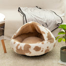 Winter Long Plush Pet Cat Bed Round Cat Cushion Cat House 2 In 1 Warm Cat Basket Cat Sleep Bag Cat Nest Kennel For Small Dog Cat