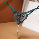 Embroidery Flower Massage Beads G-String Women T Panties Beautiful Sexy Mini Buttocks Low Rise Whore Thong Briefs Lingeries