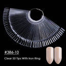 Clear Nature Black False Tips For Nail Art Display Oval Fan Style Nail Swatch Polish Stand Tips Practice Manicure Tools BEA23-2