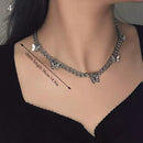Gothic Butterfly Pendant Necklace for Women Choker Aesthetic Grunge Chain accessories IGIRL Indie Collar Jewelry Friends Gift