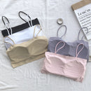 Fashion Women Sling Tube Top Sexy Bra Top Breathable Chest Pad Wearing Underwear Seamless Ice Silk Breast Wrap Lingerie Female