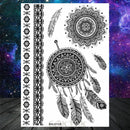 Sexy Black Henna Temporary Tattoos For Women Girls Body Art Decoration Fake Jewelry Chains Waterproof Mandala Flower Tatoos Kit