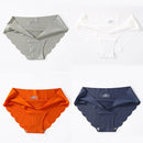4 PCS/Lot Seamless Panties For Women Plain Panties Slip Silk Female Underwear Soft Thin Light Panti Culotte Femme Underpants