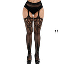 Sexy Solid Striped Elastic High Waist Transparent Stockings Lingerie Garter Fishnet Pantyhose Open Crotch Tights
