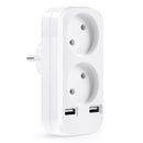 European style dual socket with dual USB 5V 2A output, plug adapter, free shipping