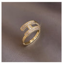 Korea New Fashion Jewelry Exquisite 14K Real Gold Plated AAA Zircon Ring Elegant Women&