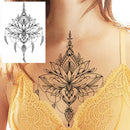Sexy Black Henna Temporary Tattoos For Women Girls Body Art Decoration Fake Jewelry Chains Waterproof Mandala Flower Tatoos Kit