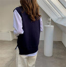 Fashion Autumn Winter Sleeveless Sweaters Vest Women V-neck Solid Simple Slim All-match Casual Korean Style Teens Sweater Tops