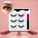 3Pairs Magnetic Lashes 3D Mink Eyelashes Wholesale Fake Eyelashes Magnetic Eyeliner With Tweezer Makeup Set For Beauty Faux Cils