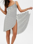 YILINHAN New Fashion Scarf Women Bathing Suit Bikini Swimwear Striped Sling Cover Up Backless Beach Maxi Dress Wrap Pareo