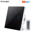 Wifi EU Wall Touch Switch Smart Light Switch 1/2/3 Gang No Neutral Wire Required Tuya Smart Life Home Support Alexa Google Home
