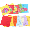 96 Pcs/Set Cartoon Color Paper Cutting Toys DIY Kids Craft Animal Handcraft Paper Art Learning Educational Toy