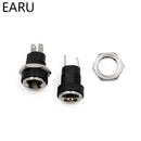 5-10Pcs 3A 12v For DC Power Supply Jack Socket Female Panel Mount Connector5.5*2.5mm 5.5*2.1mm Plug Adapter 2 Terminal Types