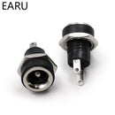 5-10Pcs 3A 12v For DC Power Supply Jack Socket Female Panel Mount Connector5.5*2.5mm 5.5*2.1mm Plug Adapter 2 Terminal Types