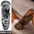 sexy fake tattoo for woman waterproof temporary tattoos large leg thigh body tattoo stickers peony lotus flowers fish dragon