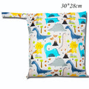 Baby Diaper Bag Cartoon Print Waterproof Wet Dry Nappy Zipper Handbag Stroller Carry Pack Travel Outdoor Wet Diaper Storage Bags