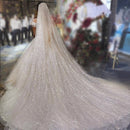B58-D Luxury Cathedral Wedding Veil Bling Bling Bridal Veils Soft Single Tier Bridel Veil with Comb Glitters Wedding Accessories