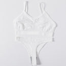 Sexy Women Bra Set Seamless Bra and Pantys Set Sexy Lingerie Set Rib Crop Top Female Brassiere Low Wasit Thong Fitness Underwear
