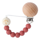 Baby Pacifier Chain Wooden Handmade Chain Silicone Wooden Plastic Clip Baby Nipple Clips Teether Necklace baby Chew accessories