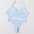 Sexy Women Bra Set Seamless Bra and Pantys Set Sexy Lingerie Set Rib Crop Top Female Brassiere Low Wasit Thong Fitness Underwear