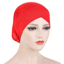 2022 Women Solid color Under Scarf Cap turban femme musulman Ready to wear hijab cap female headscarf bonnet muslim inner hijabs