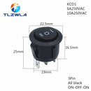 1PCS ON/OFF Round Rocker Switch LED illuminated Car Dashboard Dash Boat Van 12V 24V / 6A 250V / 10A 125V 2/3/4PIN Switch 20MM