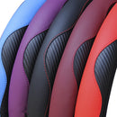 Car Steering Wheel Cover Breathable Anti Slip PU Leather Steering Covers Suitable 37-38cm Auto Decoration Carbon Fiber
