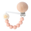 Baby Pacifier Chain Wooden Handmade Chain Silicone Wooden Plastic Clip Baby Nipple Clips Teether Necklace baby Chew accessories