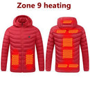 2021 NWE Men Winter Warm USB Heating Jackets Smart Thermostat Pure Color Hooded Heated Clothing Waterproof Warm Jackets