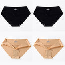 4 PCS/Lot Seamless Panties For Women Plain Panties Slip Silk Female Underwear Soft Thin Light Panti Culotte Femme Underpants
