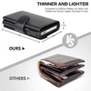 2022 Fashion Aluminum Credit Card Wallet RFID Blocking Trifold Smart Men Wallets 100% Genuine Leather Slim with Coin Pocket