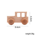 1PC Baby Toy Beech Wood Blocks Cartoon Car Educational Montessori Toys Children Teething Play Gym Baby Birthday Gift Products