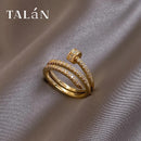 Korea New Fashion Jewelry Exquisite 14K Real Gold Plated AAA Zircon Ring Elegant Women&