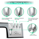 Knife Sharpener 4 in 1 Diamond Coated&Fine Rod Knife Shears and Scissors Sharpening stone System Stainless Steel Blades