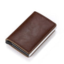 Custom Name Business Bank Credit Card Holder Men Wallet Coin Leather Wallet RFID Aluminium Box CardHolder with Money Clips Purse
