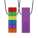 1Pc Sensory Chew Necklace Brick Chewy Kids Silicone Biting Pencil Topper Teether Toy, Silicone teether for children with autism