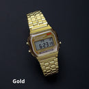 Rose Gold Silver Watches Men Women Electronic Digital Display Retro Style Clock Men&