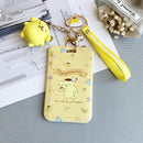 Kawaii Sanrio Keychain Cartoon Cat Sliding Card Holder Student Meal Card Bus Card Holder Lady Id Card Credit Card Holder Lanyard