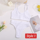 2PC Underwear Set Women Seamless Bra Set Wireless Bra Sexy High Waisted Female Underpants Comfortable Basic Bralette Lingerie