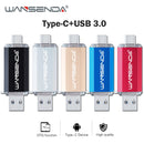Hotsale WANSENDA OTG USB Flash Drive Type C Pen Drive 512GB 256GB 128GB 64GB 32GB 16GB USB Stick 3.0 Pendrive for Type-C Device