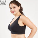 Queenral Plus Size Bras For Women Seamless Bra With Pads Big Size 5XL 6XL Bralette Push Up Brassiere Bra Vest Wireless BH