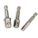 XCAN 3pcs 1/4 "3/8" 1/2 " Socket Adapter Hex Shank Drill bits Extension Rod Power Tool Accessories