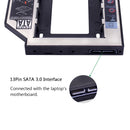 CHIPAL 2nd HDD Caddy 12.7mm 9.5mm SATA 3.0 2.5'' HD Hard Disk Drive Enclosure SSD Case Box For Laptop CD-ROM DVD-ROM Optical Bay