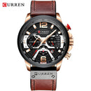 2021 CURREN Men Watches Top Brand Luxury Blue Leather Chronograph Sport Watch For Men Fashion Date Waterproof Clock Reloj Hombre