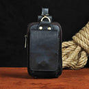 Real Leather men Casual Design Small Waist Bag Cowhide Fashion Hook Bum Bag Waist Belt Pack Cigarette Case 5.5" Phone Pouch 1609