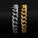 13mm Iced Out Cuban Necklace Chain Hip Hop Jewelry Choker Gold Silver Color Rhinestone CZ Clasp for Mens Rapper Necklaces Link
